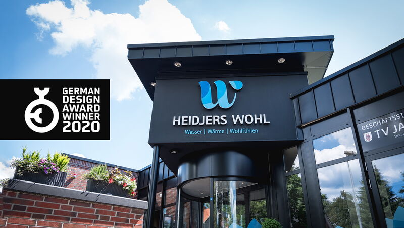 Ansicht des Heidjers Wohl von Außen, oben ist das neue Logo zu sehen und am rand befindet sich das GDA Siegel